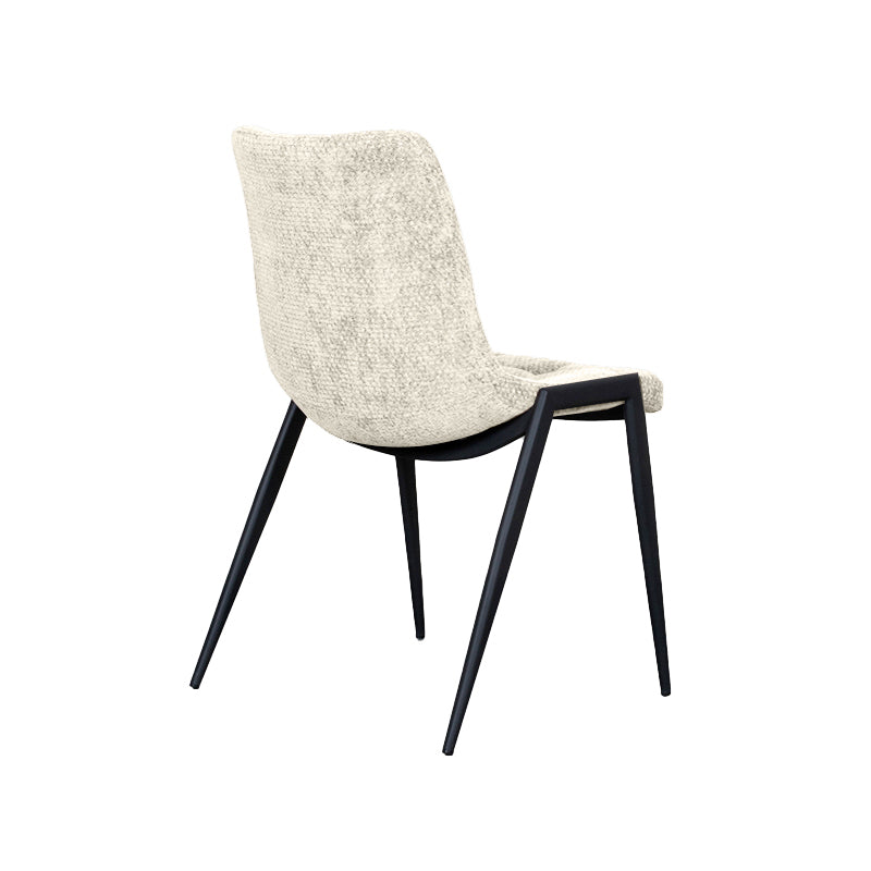 Eetkamerstoel Noor - Naturel - Elite - Zwart Metalen Frame