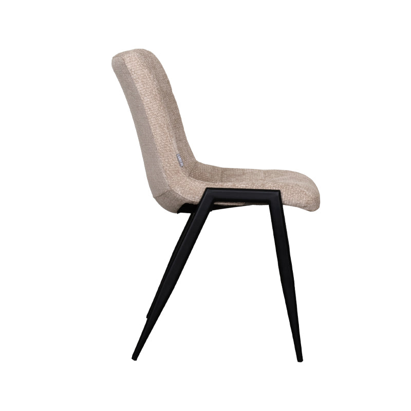 Eetkamerstoel Noor - Clay - Elite - Zwart Metalen Frame