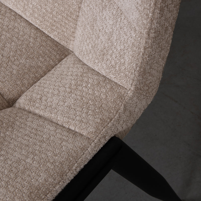 Eetkamerstoel Noor - Clay - Elite - Zwart Metalen Frame