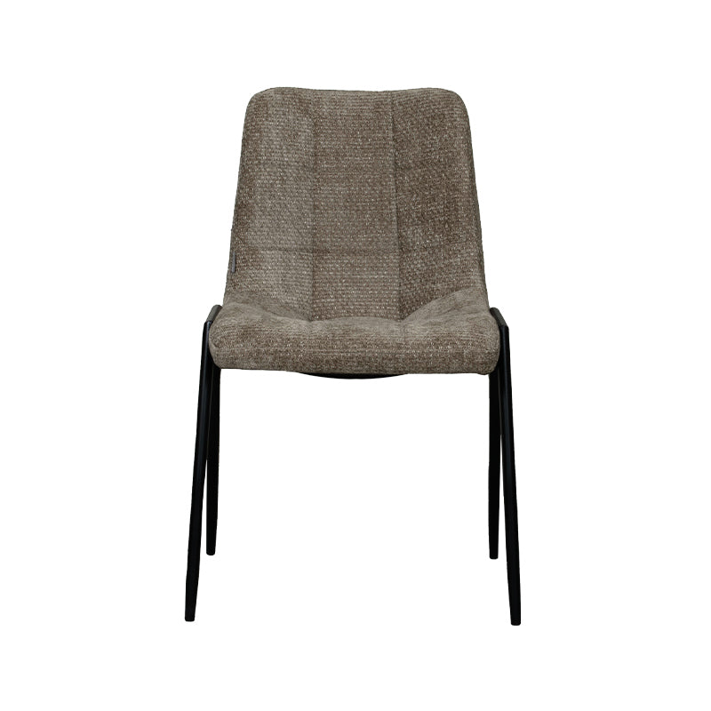 Eetkamerstoel Noor - Hunter - Chenille - Zwart Metalen Frame