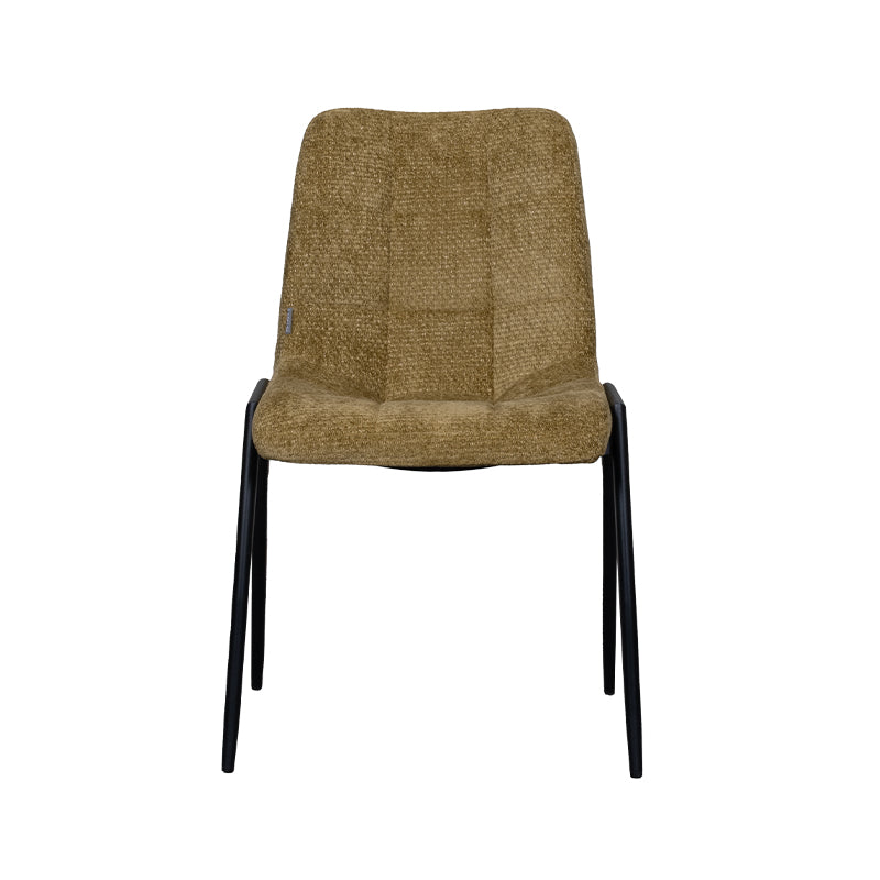 Eetkamerstoel Noor - Mustard - Elite - Zwart Metalen Frame
