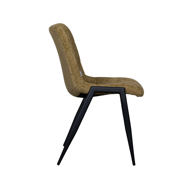 Eetkamerstoel Noor - Mustard - Elite - Zwart Metalen Frame