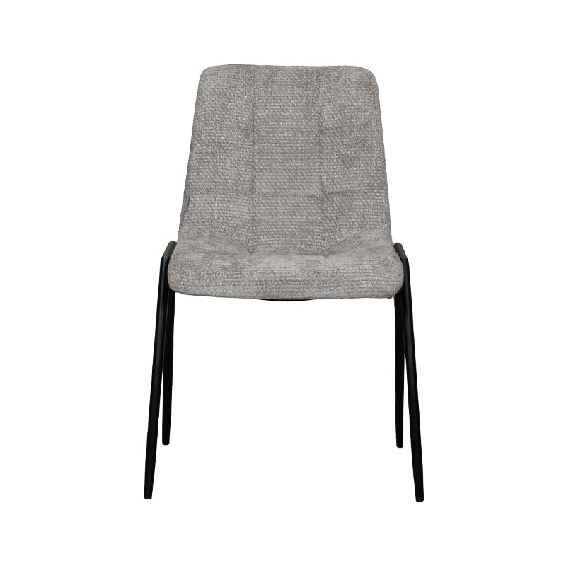 Eetkamerstoel Noor - Stone - Elite - Zwart Metalen Frame