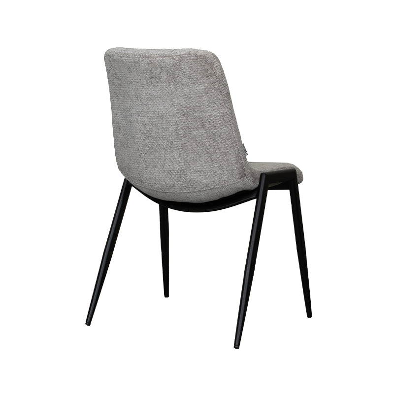 Eetkamerstoel Noor - Stone - Elite - Zwart Metalen Frame