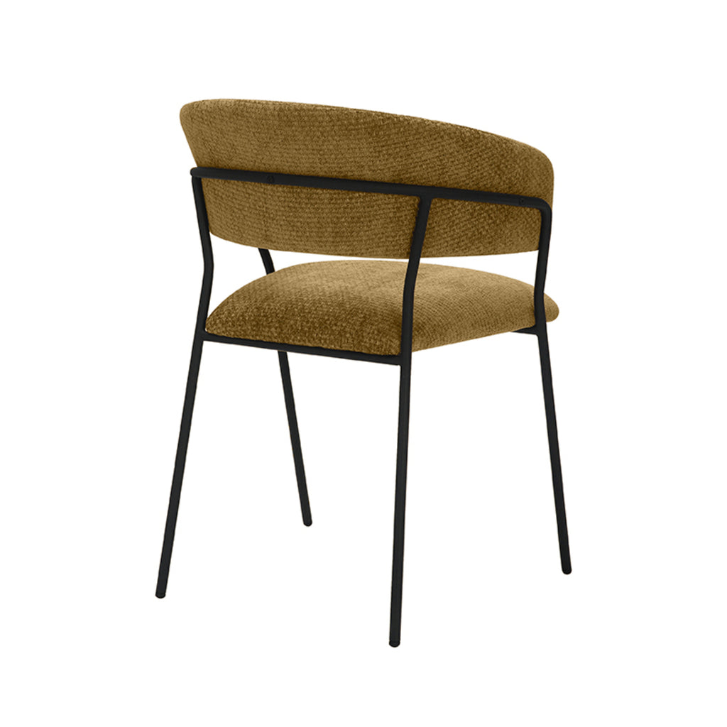 Eetkamerstoel Luuk - Mustard - Elite - Zwart Metalen Frame