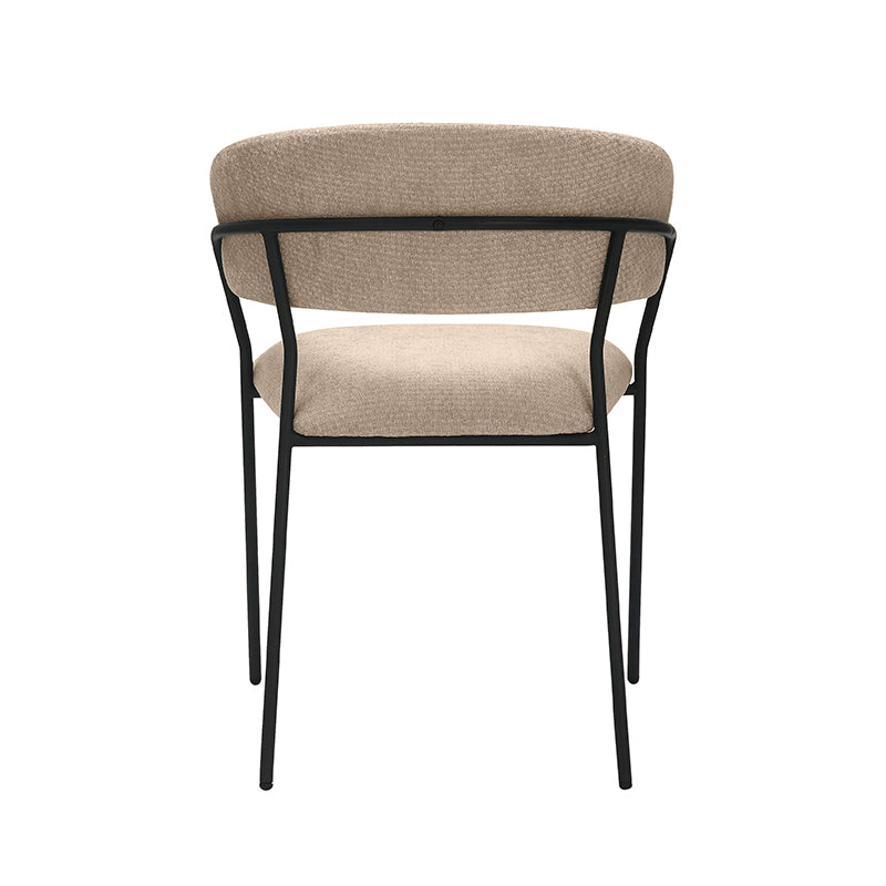 Eetkamerstoel Luuk - Clay - Elite - Zwart Metalen Frame