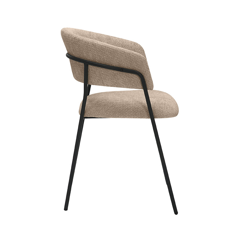 Eetkamerstoel Luuk - Clay - Elite - Zwart Metalen Frame