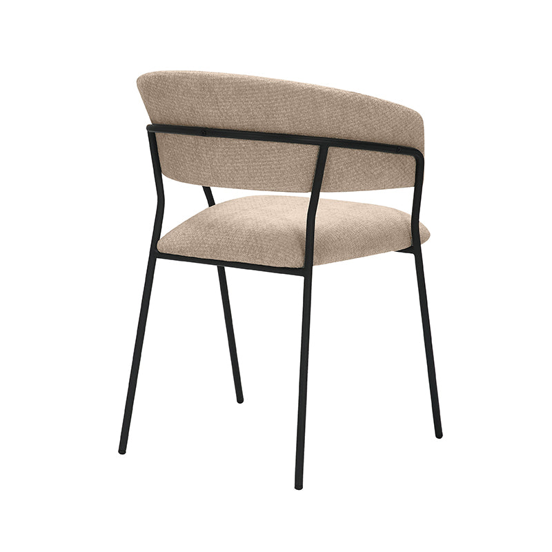 Eetkamerstoel Luuk - Clay - Elite - Zwart Metalen Frame