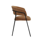 Eetkamerstoel Luuk - Cognac - Elite - Zwart Metalen Frame