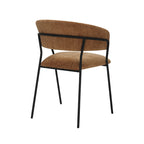 Eetkamerstoel Luuk - Cognac - Elite - Zwart Metalen Frame