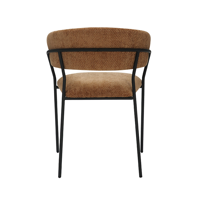 Eetkamerstoel Luuk - Cognac - Elite - Zwart Metalen Frame