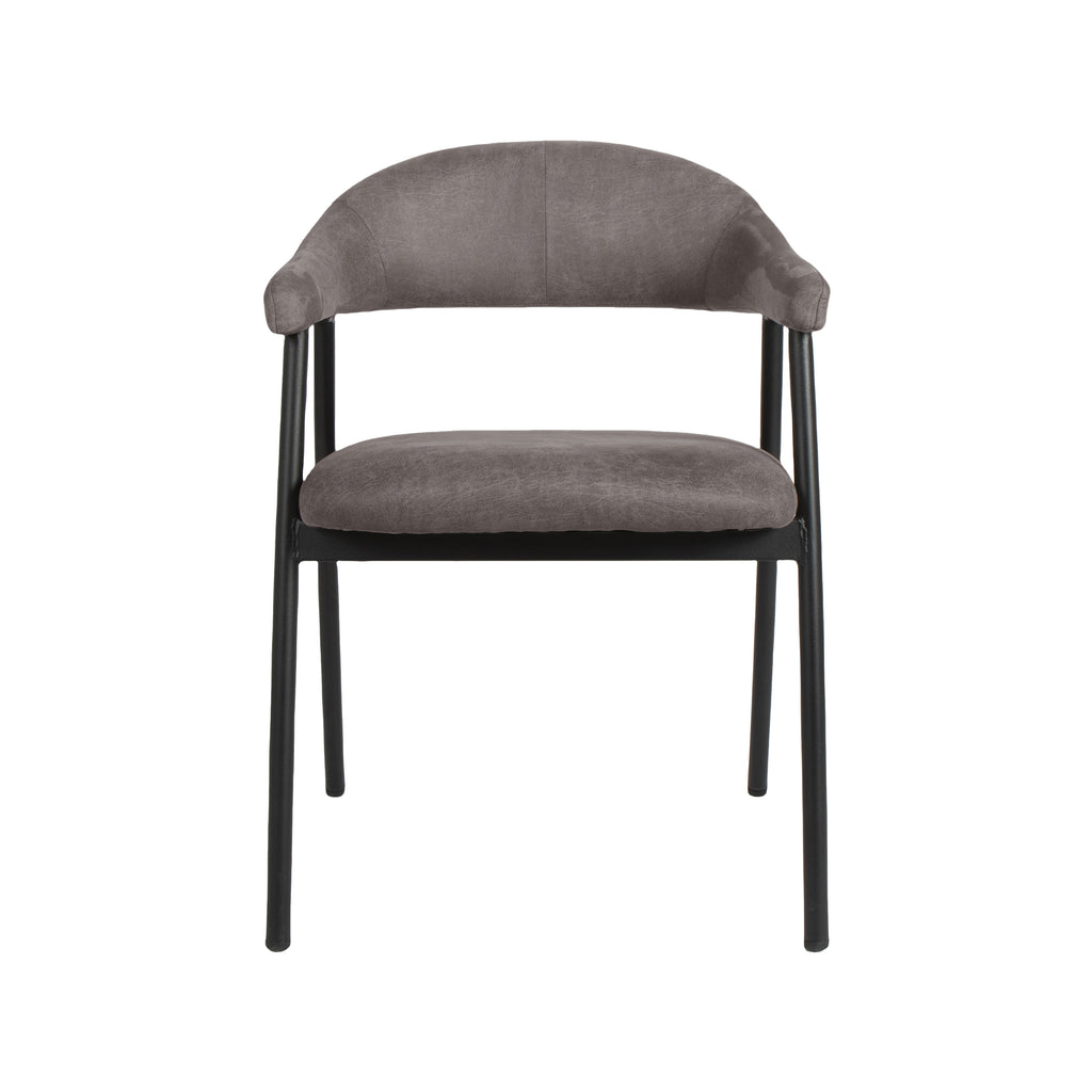 Eetkamerstoel Amaze - Antraciet - Micro Suede - Zwart Metalen Frame