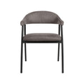 Eetkamerstoel Amaze - Antraciet - Micro Suede - Zwart Metalen Frame