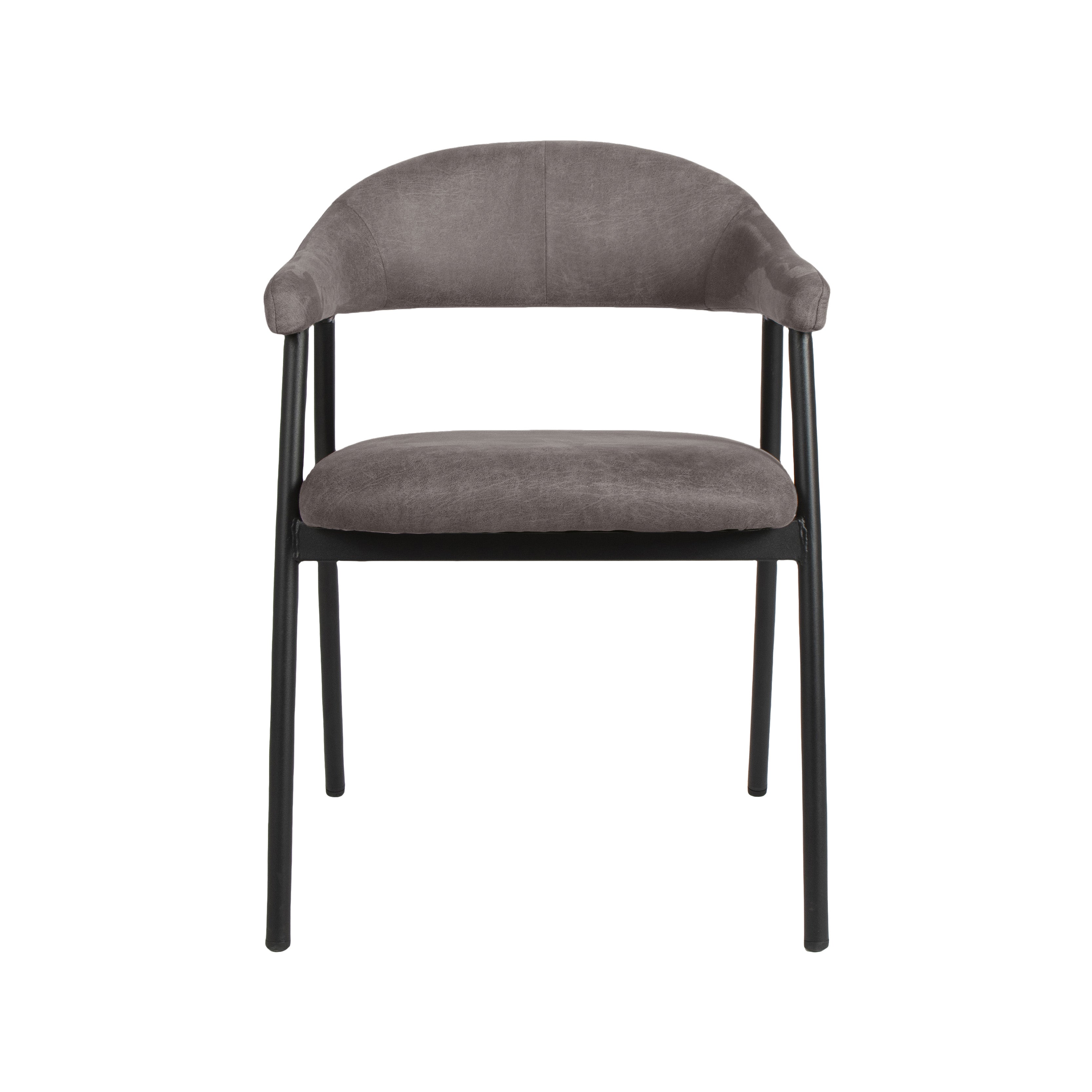 Eetkamerstoel Amaze - Antraciet - Micro Suede - Zwart Metalen Frame