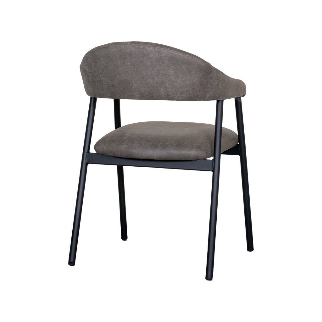 Eetkamerstoel Amaze - Antraciet - Micro Suede - Zwart Metalen Frame