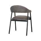 Eetkamerstoel Amaze - Antraciet - Micro Suede - Zwart Metalen Frame