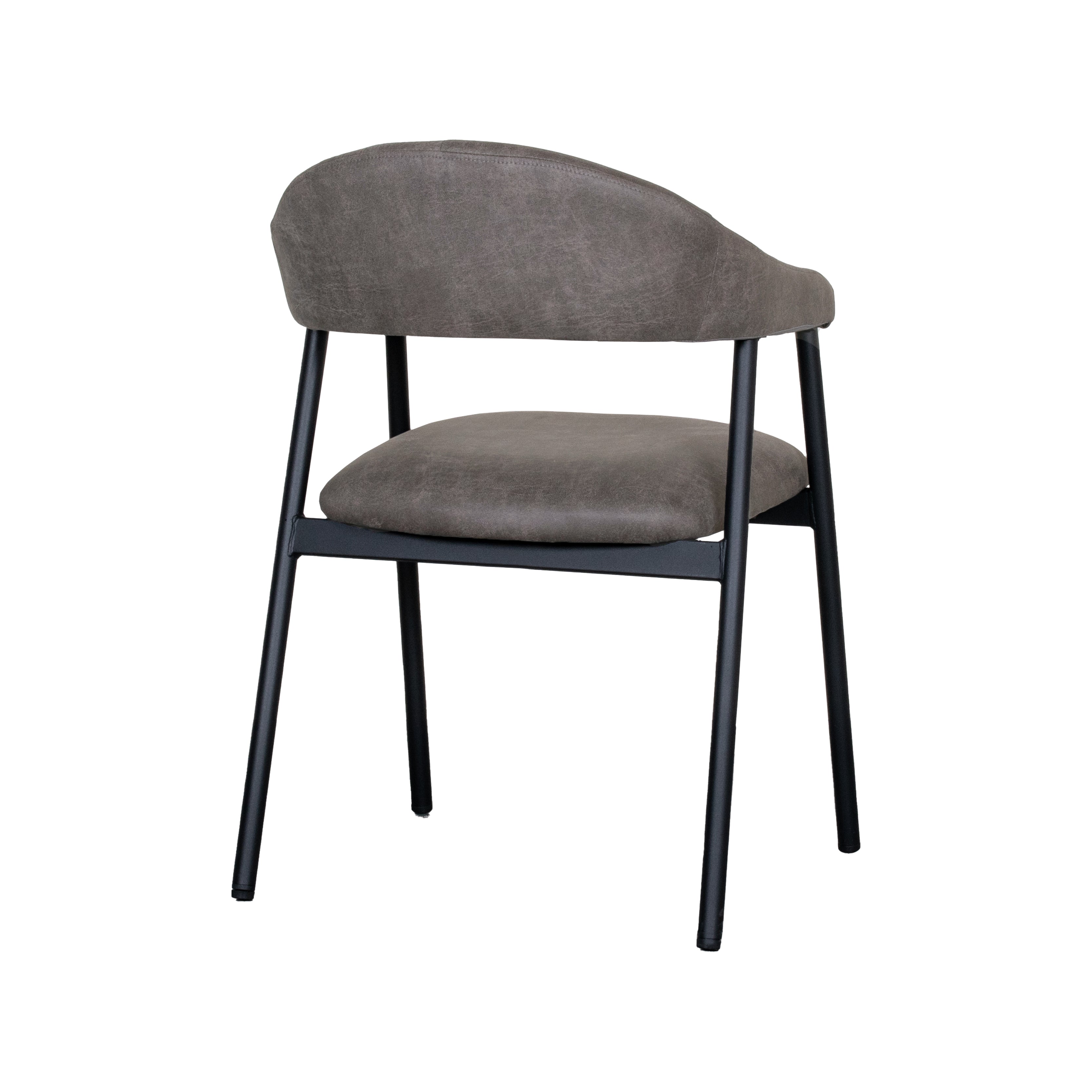 Eetkamerstoel Amaze - Antraciet - Micro Suede - Zwart Metalen Frame