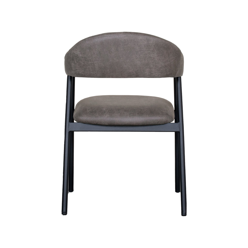 Eetkamerstoel Amaze - Antraciet - Micro Suede - Zwart Metalen Frame