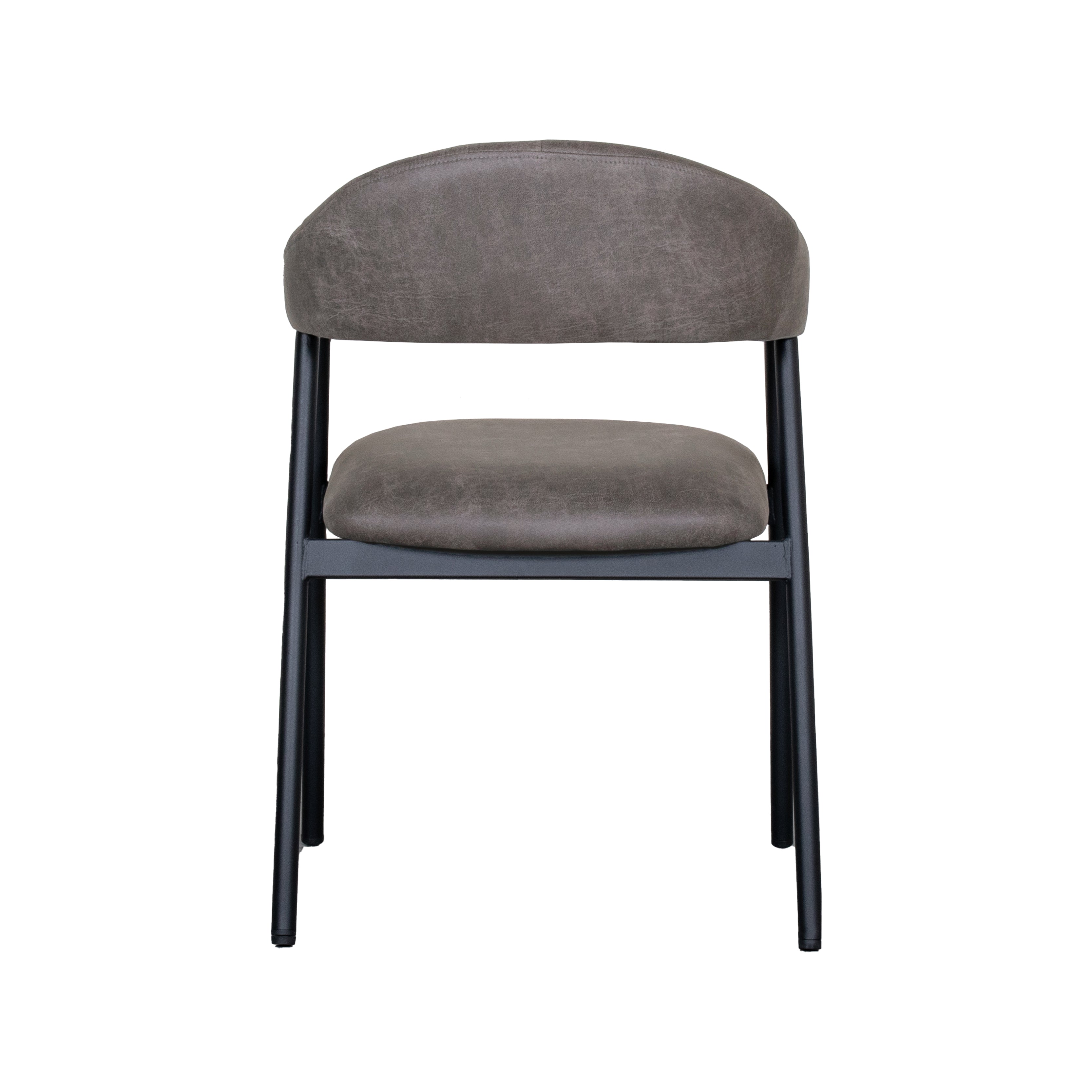 Eetkamerstoel Amaze - Antraciet - Micro Suede - Zwart Metalen Frame