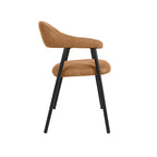Eetkamerstoel Amaze - Cognac - Micro Suede - Zwart Metalen Frame