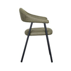 Eetkamerstoel Amaze - Moss - Micro Suede - Zwart Metalen Frame