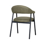 Eetkamerstoel Amaze - Moss - Micro Suede - Zwart Metalen Frame