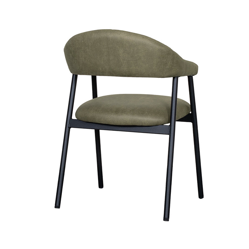 Eetkamerstoel Amaze - Moss - Micro Suede - Zwart Metalen Frame