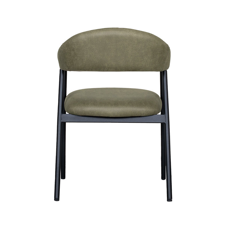 Eetkamerstoel Amaze - Moss - Micro Suede - Zwart Metalen Frame