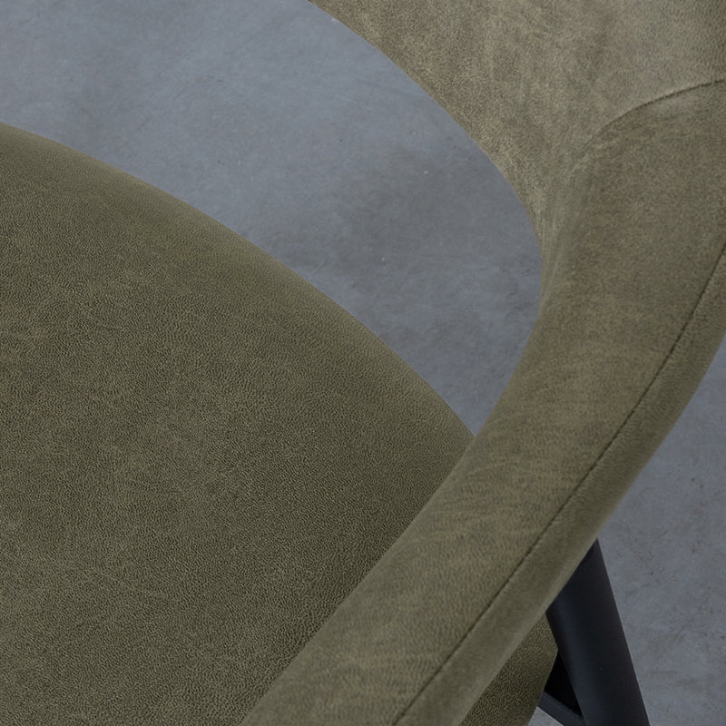 Eetkamerstoel Amaze - Moss - Micro Suede - Zwart Metalen Frame