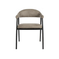 Eetkamerstoel Amaze - Taupe - Micro Suede - Zwart Metalen Frame