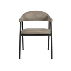 Eetkamerstoel Amaze - Taupe - Micro Suede - Zwart Metalen Frame