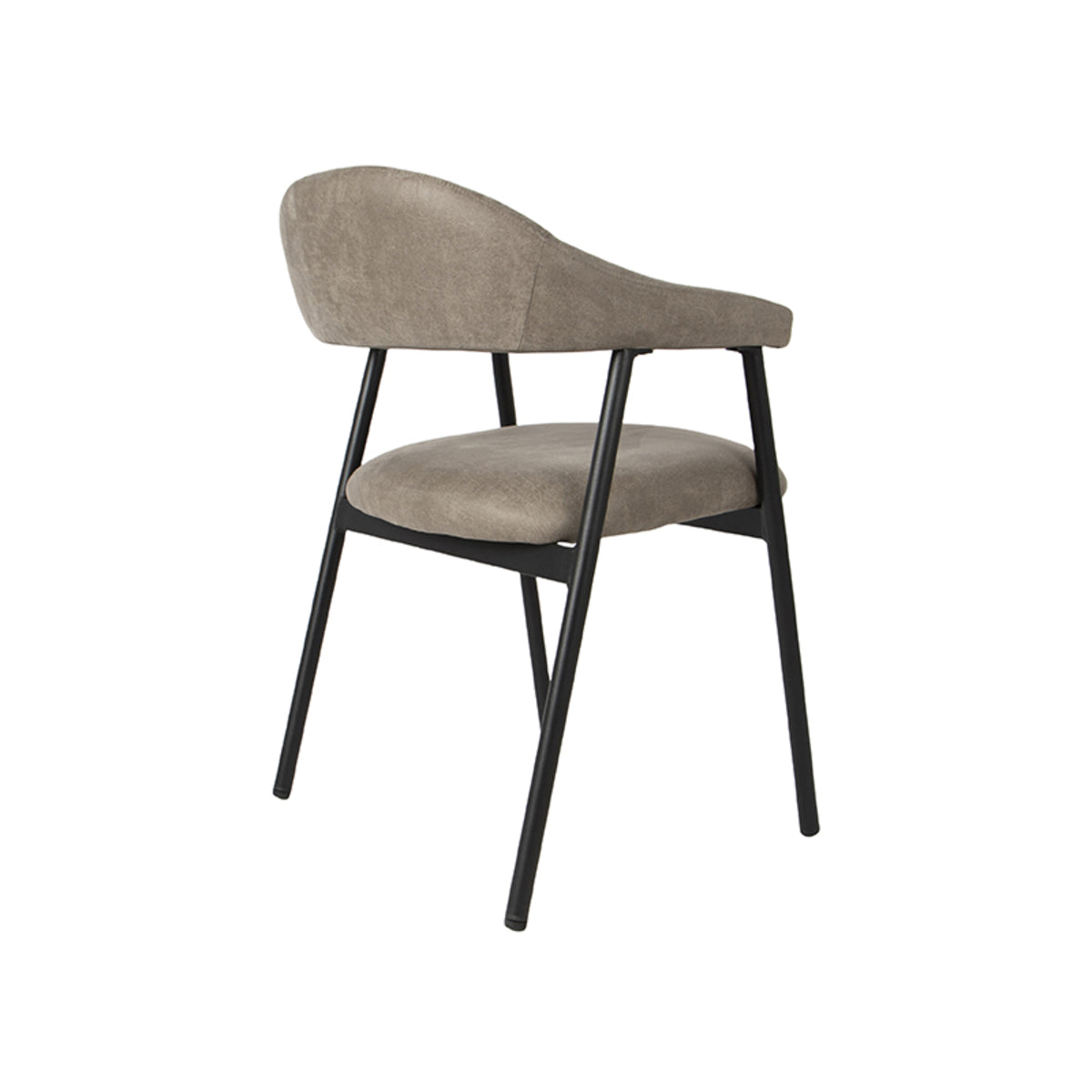 Eetkamerstoel Amaze - Taupe - Micro Suede - Zwart Metalen Frame