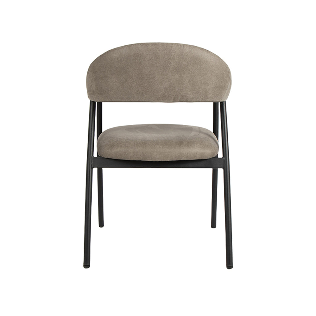 Eetkamerstoel Amaze - Taupe - Micro Suede - Zwart Metalen Frame