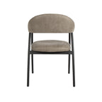 Eetkamerstoel Amaze - Taupe - Micro Suede - Zwart Metalen Frame