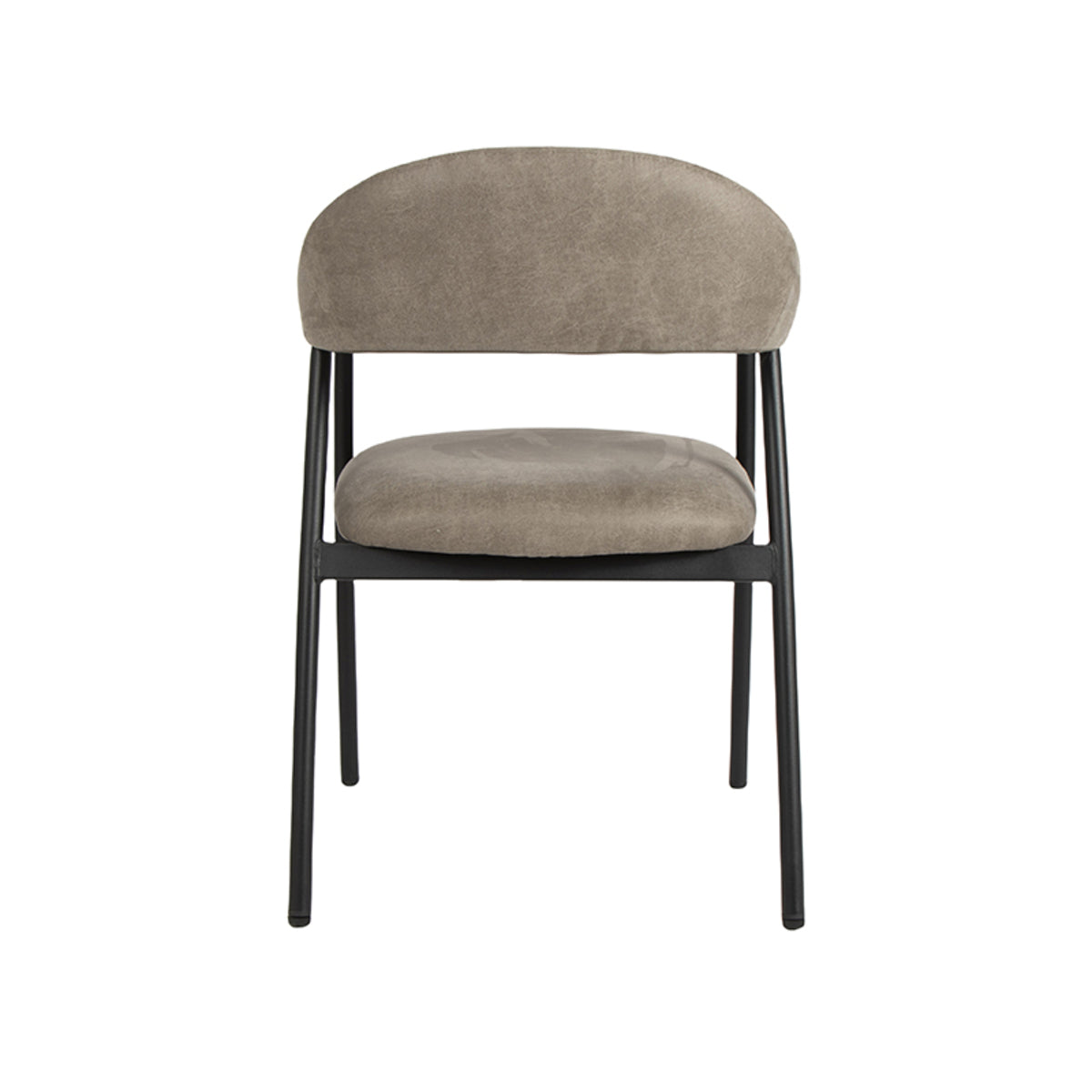 Eetkamerstoel Amaze - Taupe - Micro Suede - Zwart Metalen Frame
