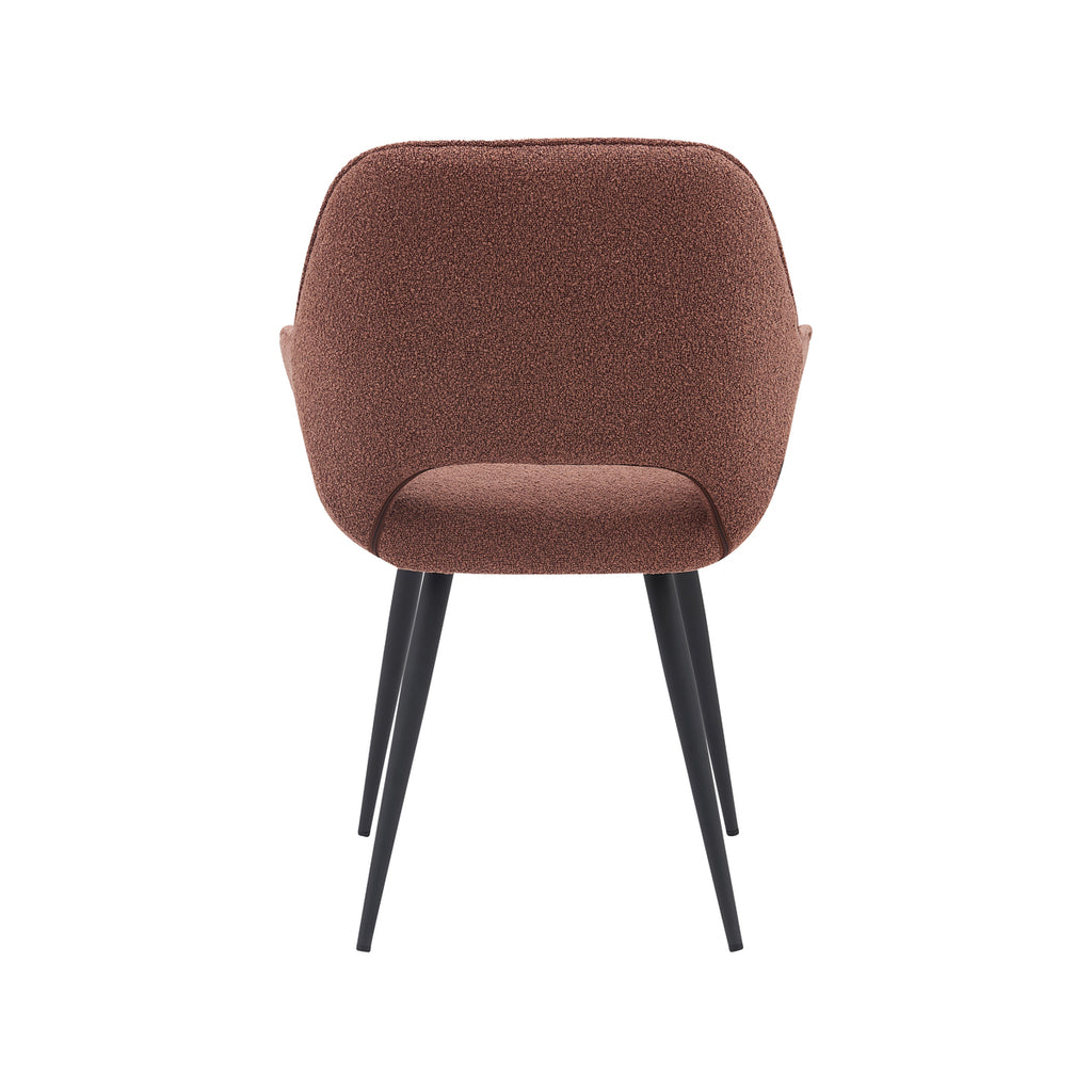 Eetkamerstoel Fer - Terra - Boucle - Zwart Metalen Frame