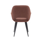 Eetkamerstoel Fer - Terra - Boucle - Zwart Metalen Frame