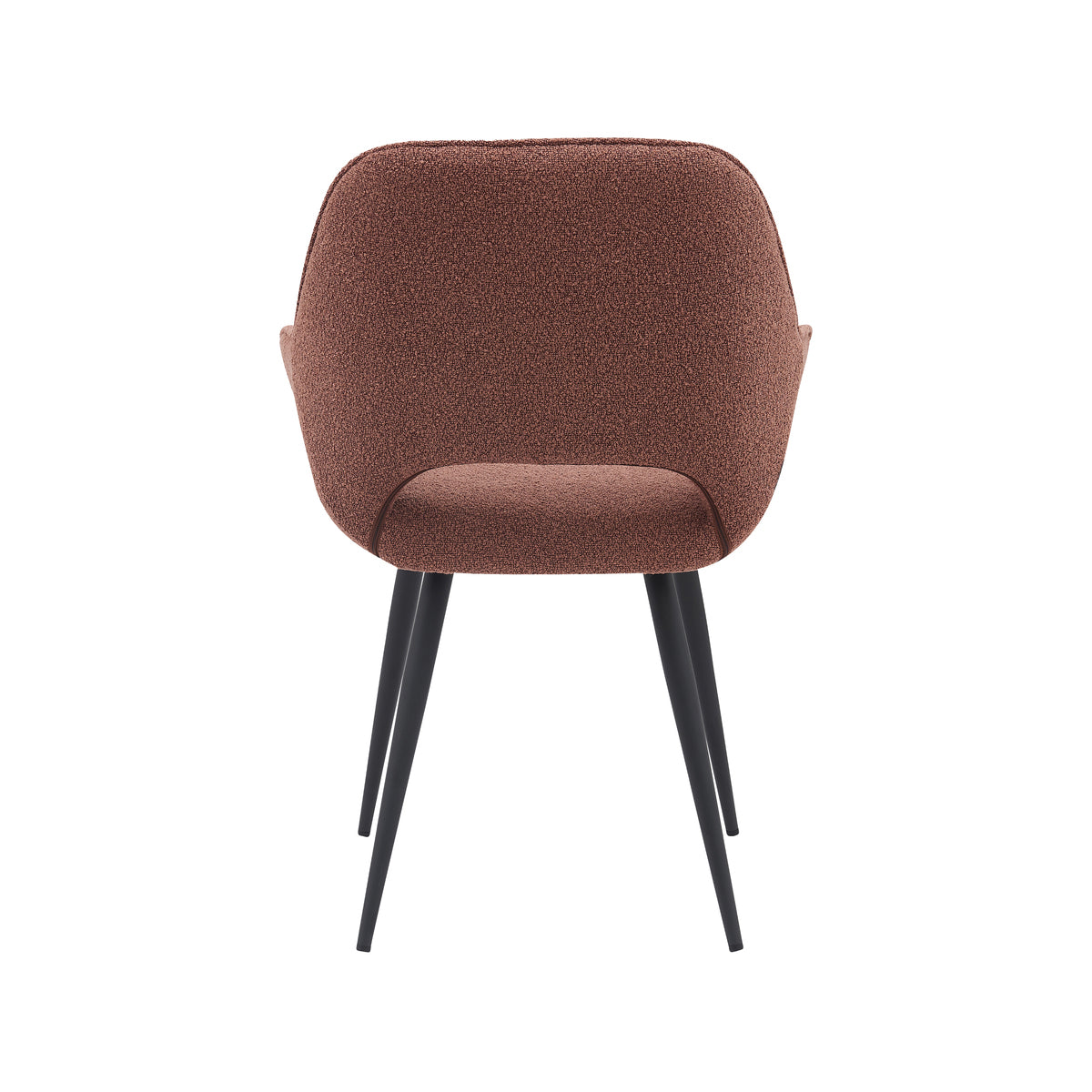 Eetkamerstoel Fer - Terra - Boucle - Zwart Metalen Frame
