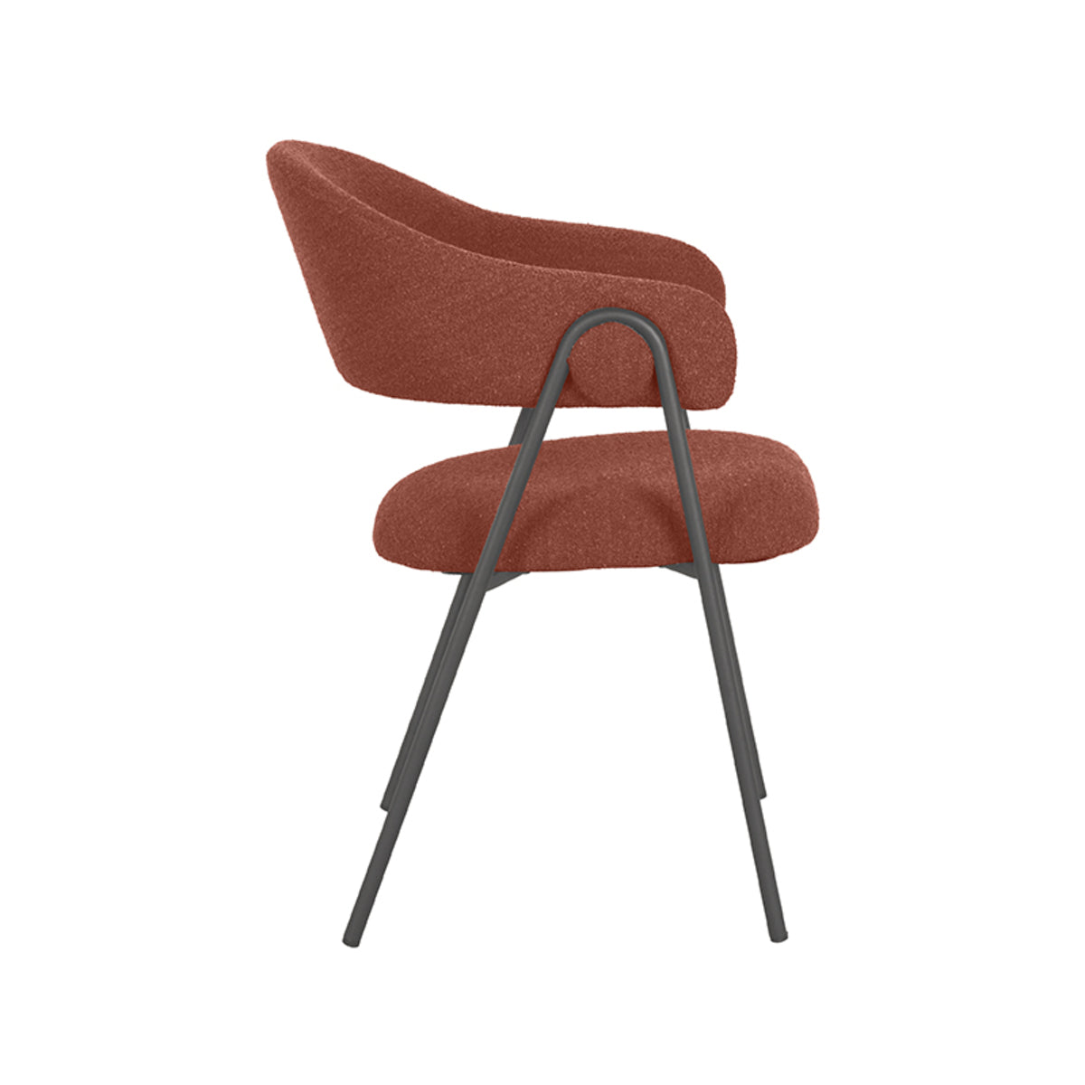 Eetkamerstoel Lowen - Terra - Boucle - Zwart Metalen Frame