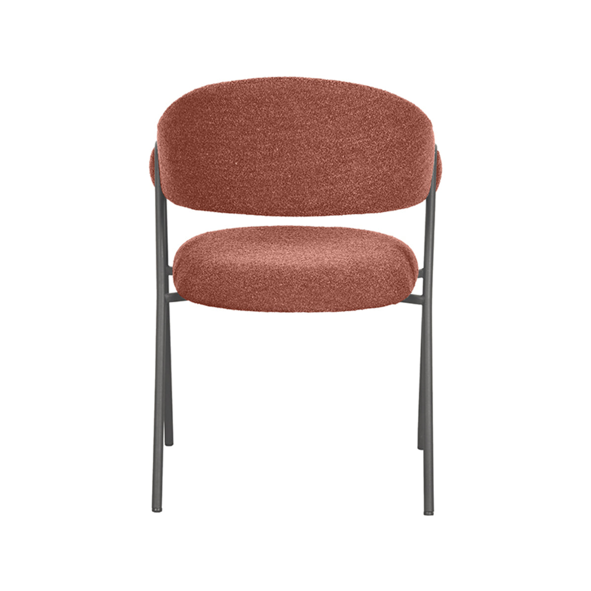 Eetkamerstoel Lowen - Terra - Boucle - Zwart Metalen Frame