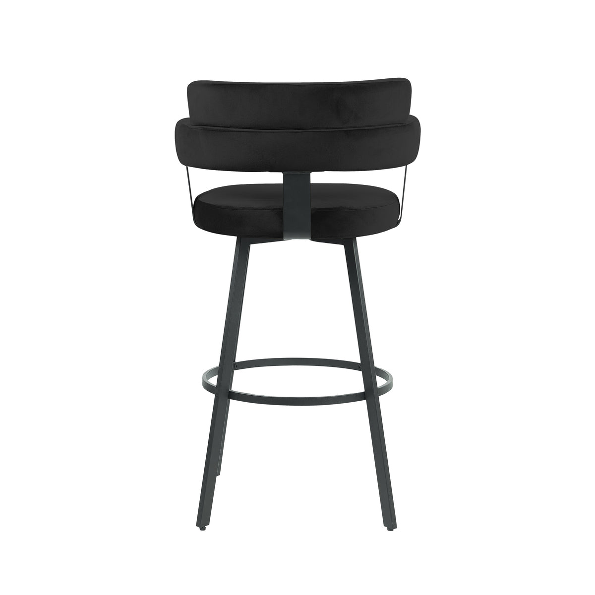 Barkruk Bardio - Zwart - Fluweel - Hoog