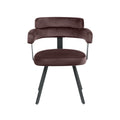 Eetkamerstoel Bardio - Taupe - Fluweel - Zwart Metalen Frame