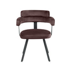 Eetkamerstoel Bardio - Taupe - Fluweel - Zwart Metalen Frame