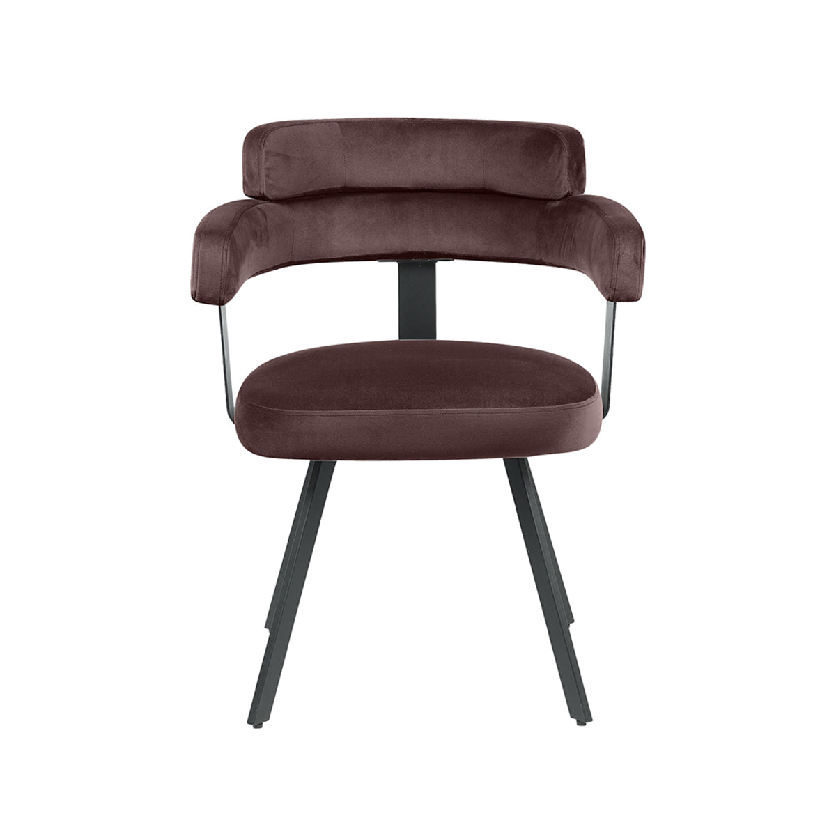 Eetkamerstoel Bardio - Taupe - Fluweel - Zwart Metalen Frame