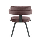 Eetkamerstoel Bardio - Taupe - Fluweel - Zwart Metalen Frame