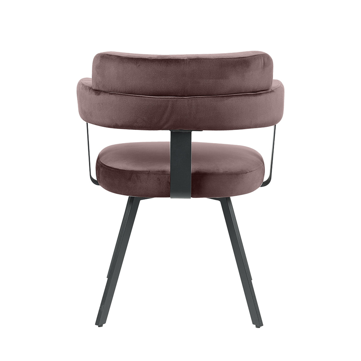 Eetkamerstoel Bardio - Taupe - Fluweel - Zwart Metalen Frame