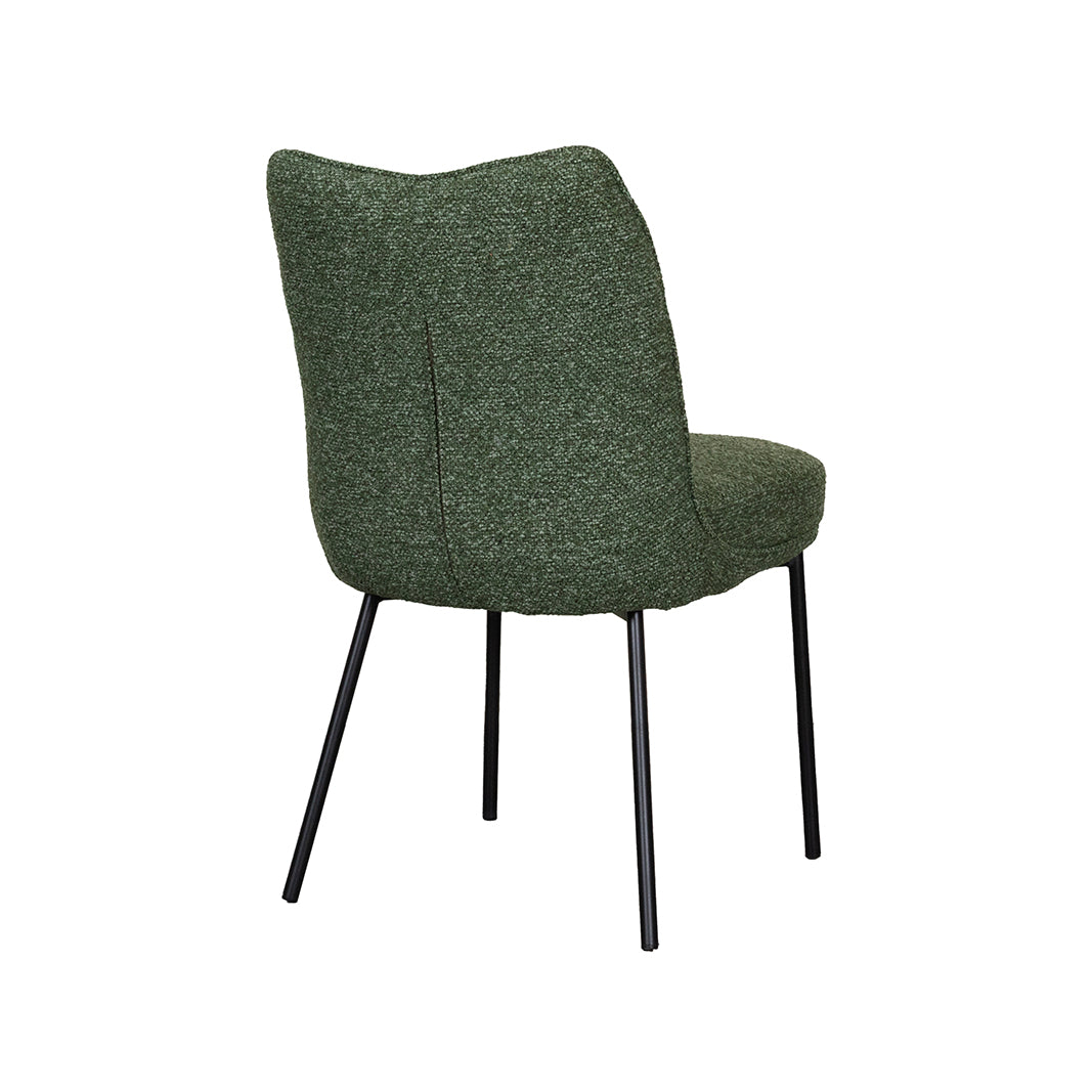 Eetkamerstoel Lennon - Forest - Royal Boucle - Zwart Metalen Frame