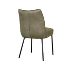 Eetkamerstoel Lennon - Moss - Micro Suede - Zwart Metalen Frame