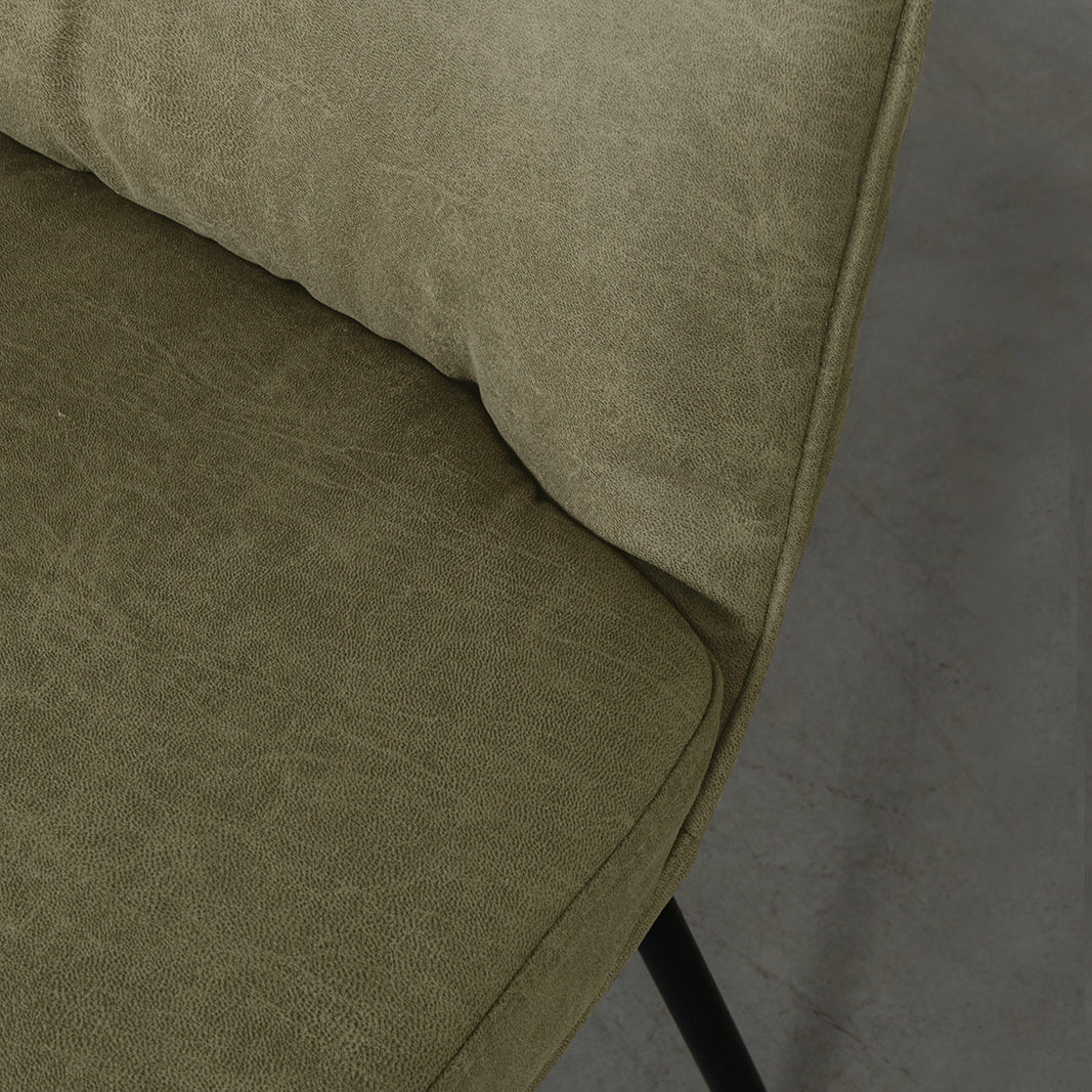 Eetkamerstoel Lennon - Moss - Micro Suede - Zwart Metalen Frame
