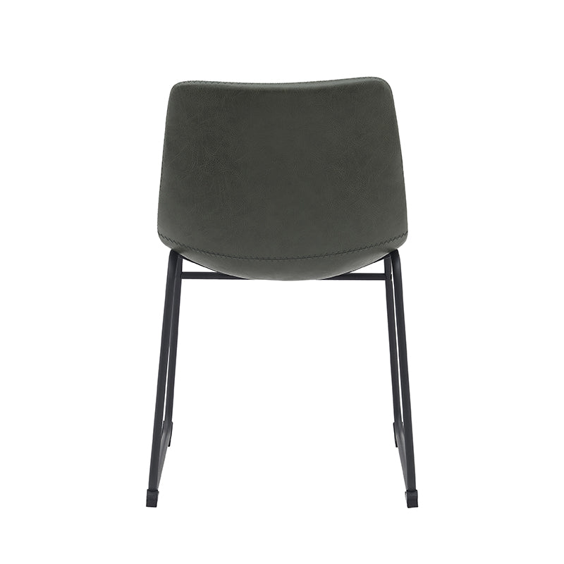 Eetkamerstoel Risto - Hunter - Kunstleder - Zwart Metalen Frame